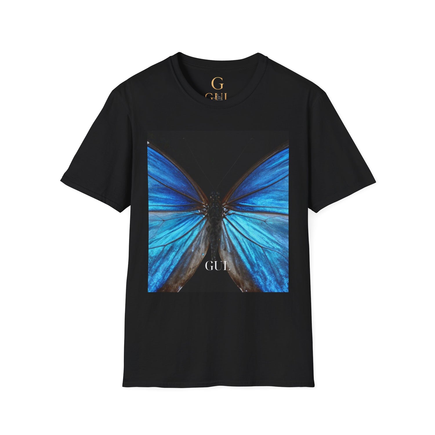 Blue Morph Butterfly T-Shirt — Vibrant Nature Graphic Tee