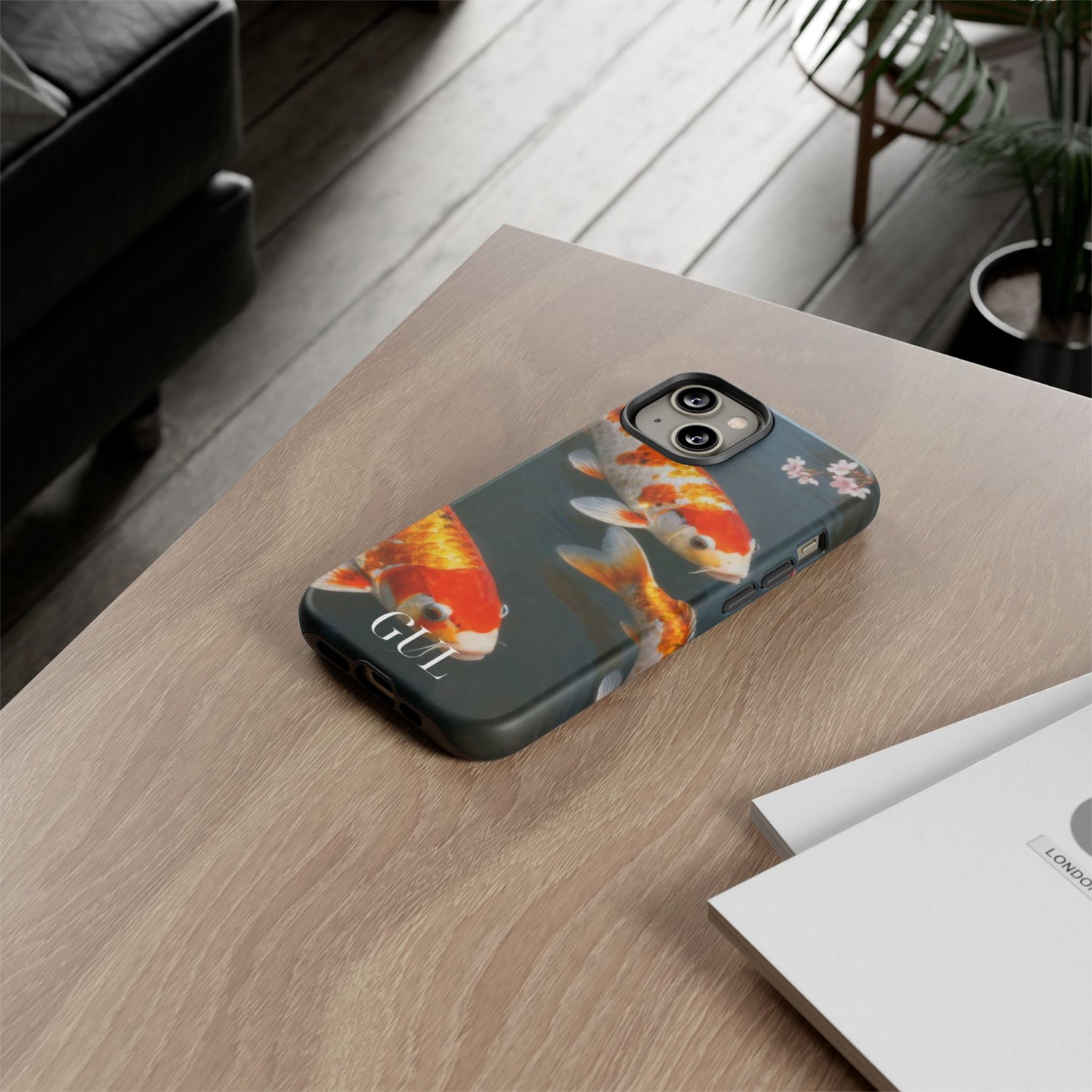 Koi Fish Tough Phone Case — Floral Pond Design
