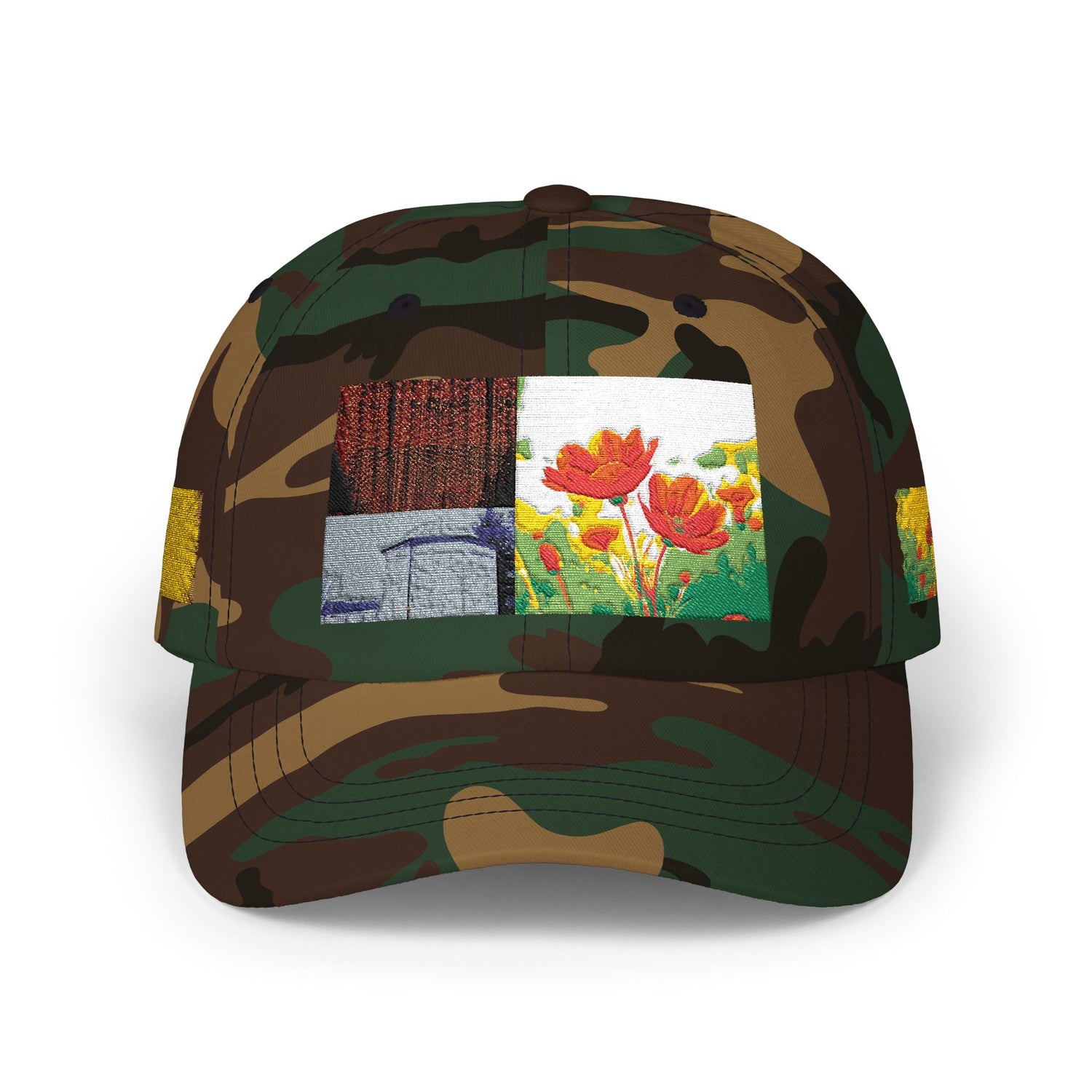 Floral Patch Dad Cap — Colorful Poppy Garden Embroidered Baseball Hat
