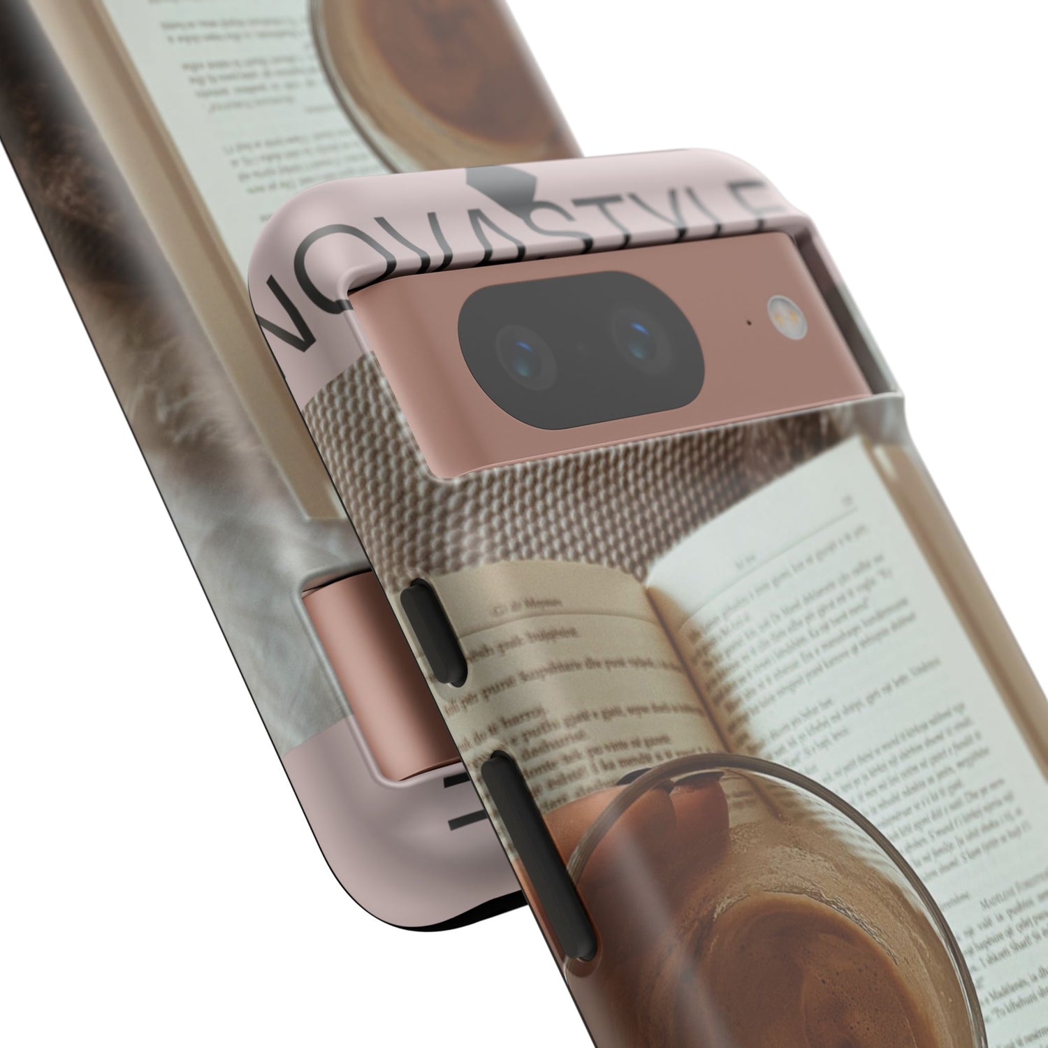 Cozy Reading Phone Case — Coffee &amp; Book Protective Cover