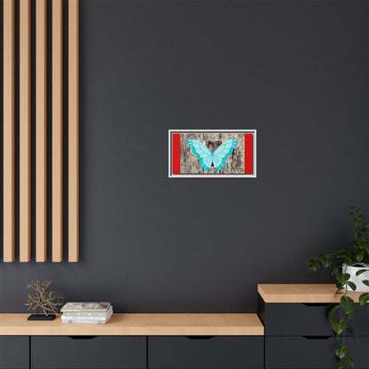 Blue Butterfly Framed Canvas Art – Matte Multi‑Color Wall Print