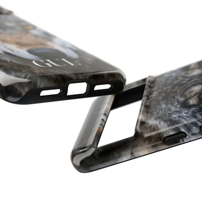 Wolf Eyes Phone Case — Fierce Wildlife iPhone Protective Case with ‘GUL’ Text