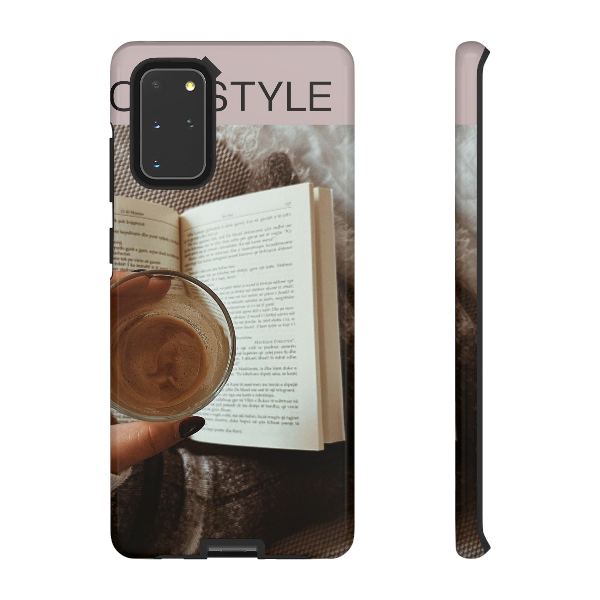 Cozy Reading Phone Case — Coffee &amp; Book Protective Cover