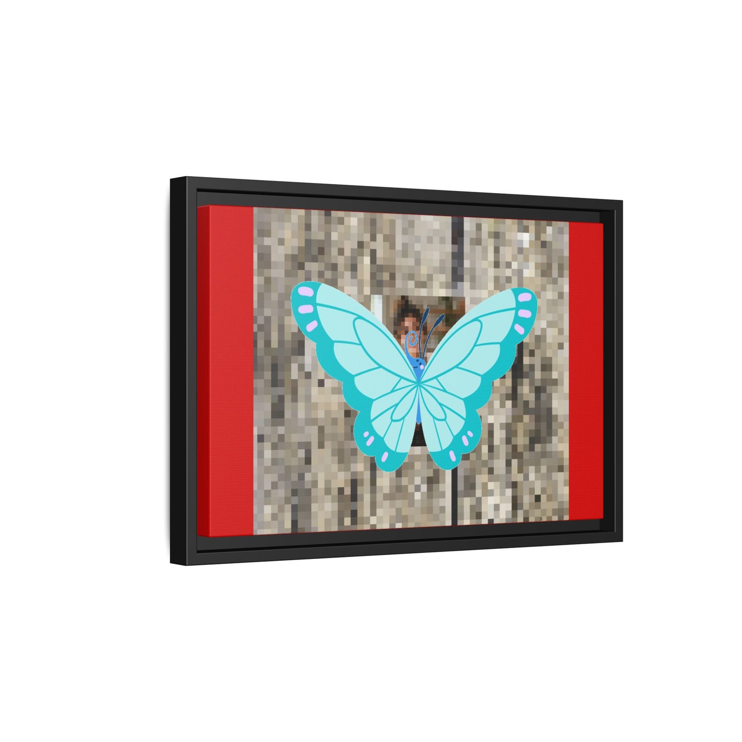 Blue Butterfly Framed Canvas Art – Matte Multi‑Color Wall Print