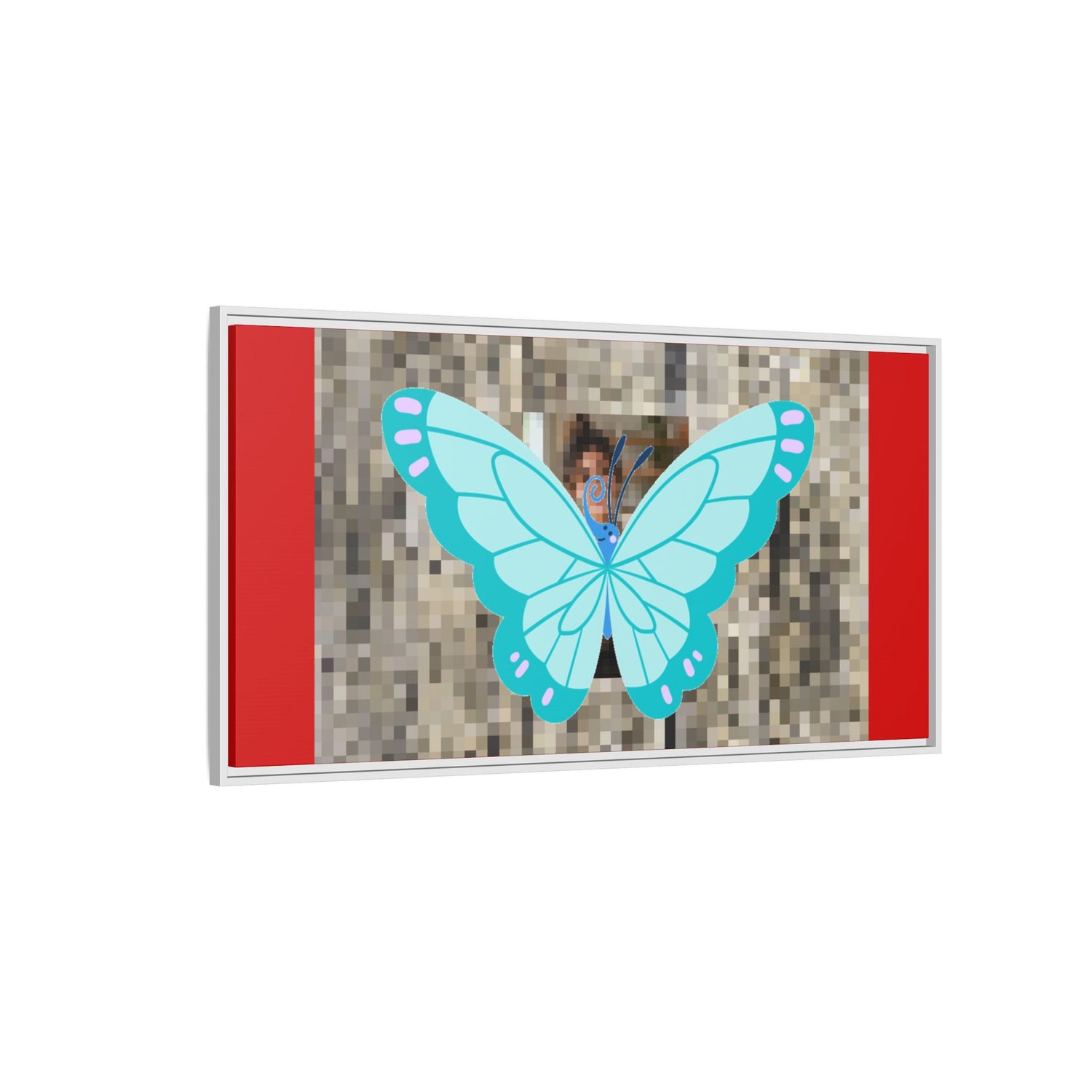 Blue Butterfly Framed Canvas Art – Matte Multi‑Color Wall Print