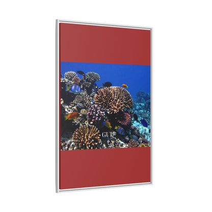 Framed Coral Reef Matte Canvas Wall Art — Tropical Ocean Photography Print