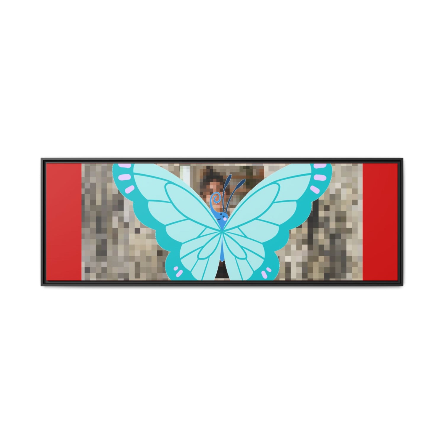 Blue Butterfly Framed Canvas Art – Matte Multi‑Color Wall Print
