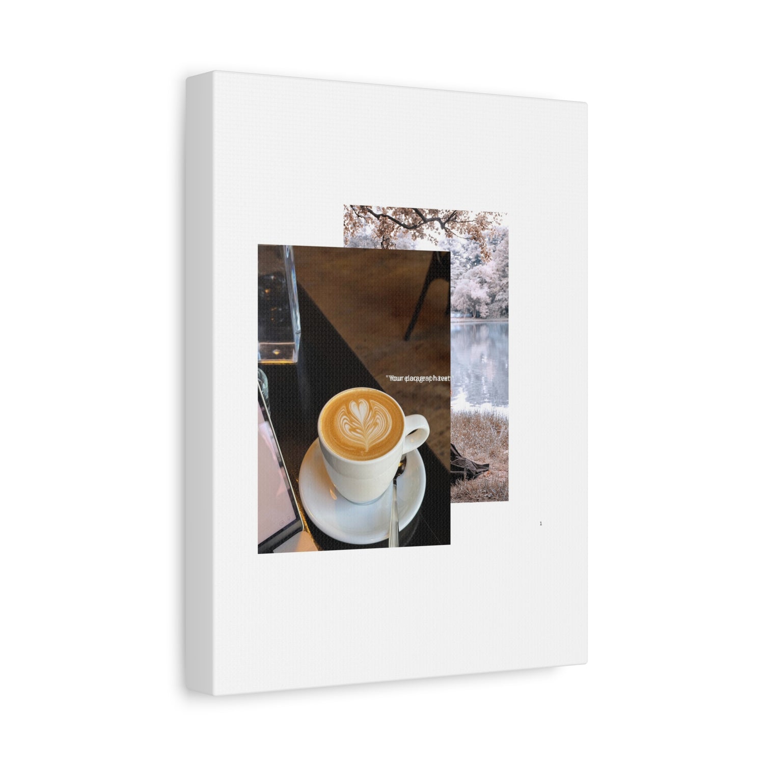 Latte &amp; Landscape Matte Canvas Wall Art — Coffee Shop Photo Collage
