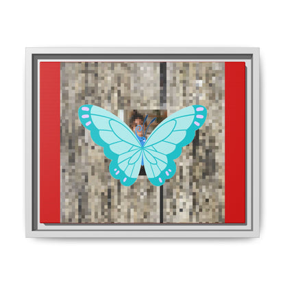 Blue Butterfly Framed Canvas Art – Matte Multi‑Color Wall Print