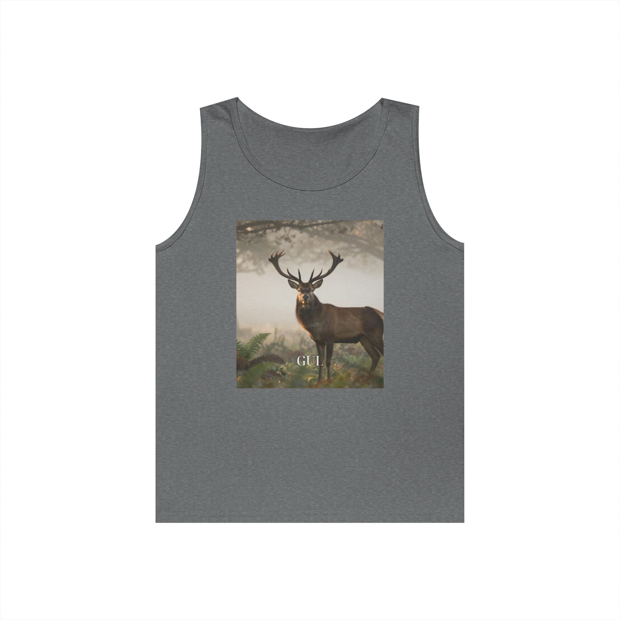Deer &amp; Cherry Blossom Art Tank Top — Nature Scene Graphic Tank