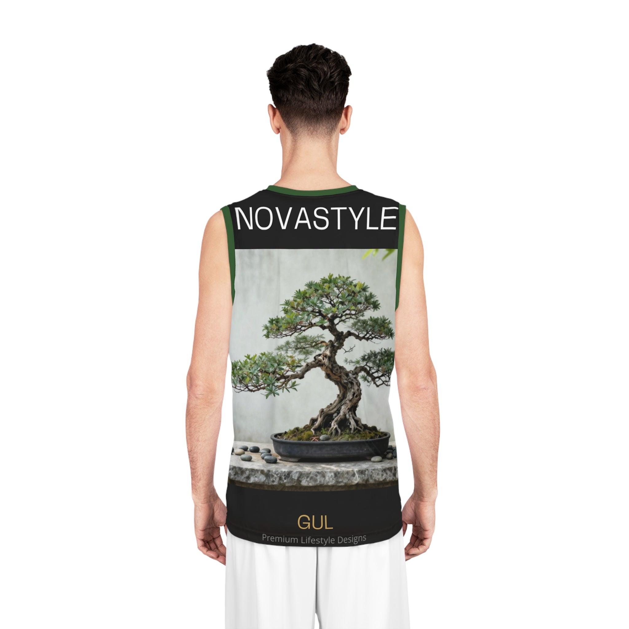 Scenic Hot Air Balloon &amp; Bonsai All-Over Print Basketball Jersey