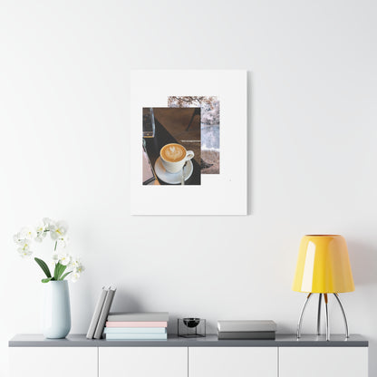 Latte &amp; Landscape Matte Canvas Wall Art — Coffee Shop Photo Collage