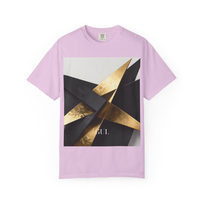 Graphic T-Shirt — Modern Gold Abstract &amp; Mountain Photo Print