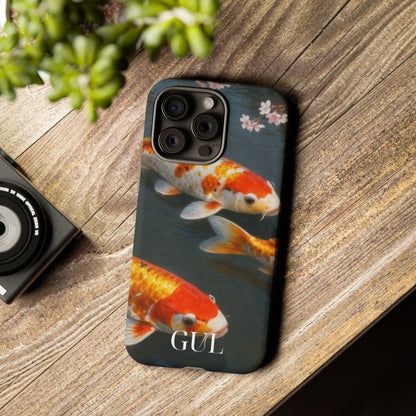 Koi Fish Tough Phone Case — Floral Pond Design