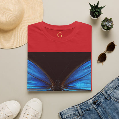 Blue Morph Butterfly T-Shirt — Vibrant Nature Graphic Tee