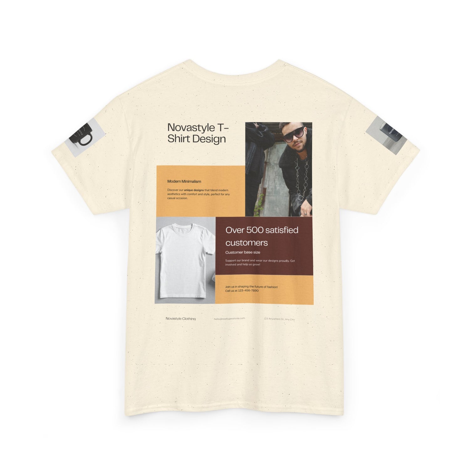 Graphic Tee — Novastyle Minimal Logo &amp; Poster Print T-Shirt