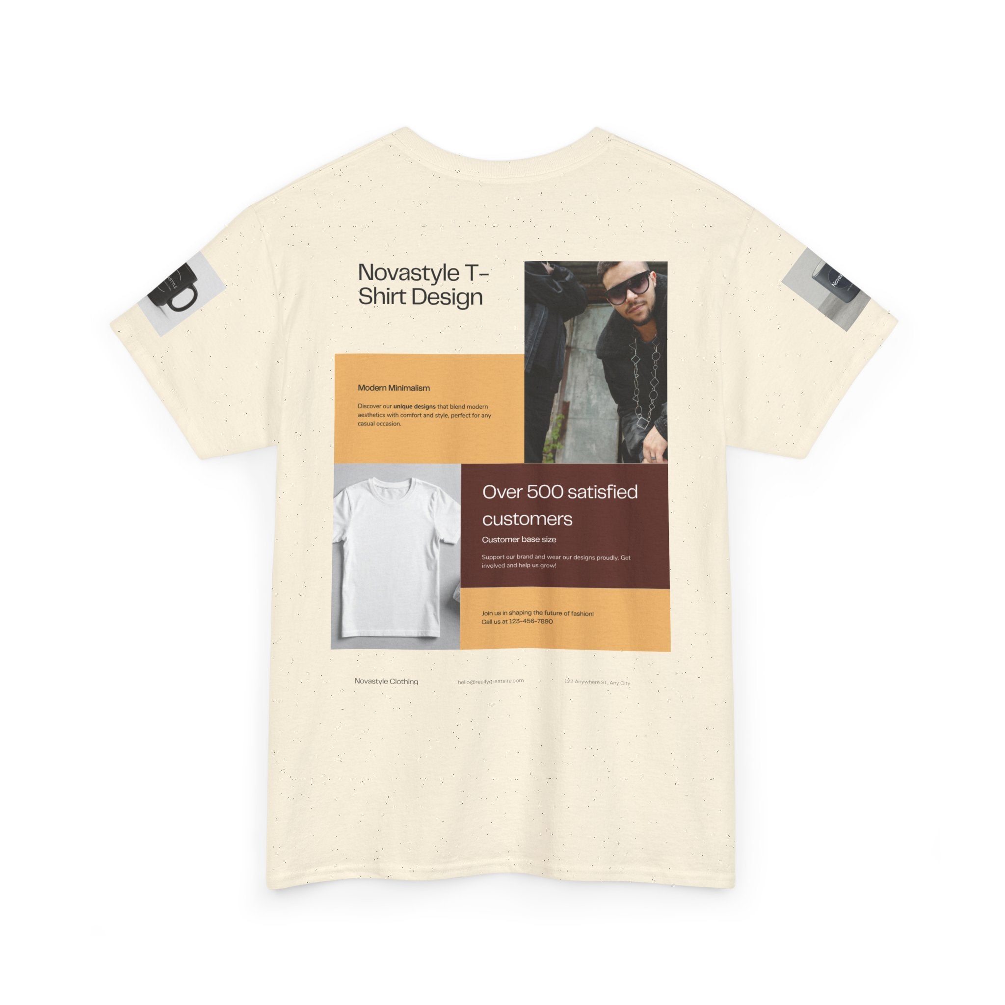 Graphic Tee — Novastyle Minimal Logo &amp; Poster Print T-Shirt