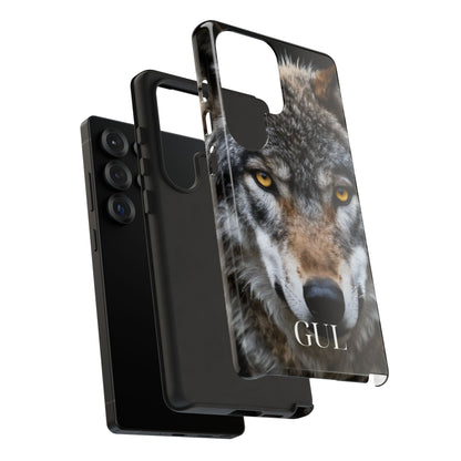 Wolf Eyes Phone Case — Fierce Wildlife iPhone Protective Case with ‘GUL’ Text