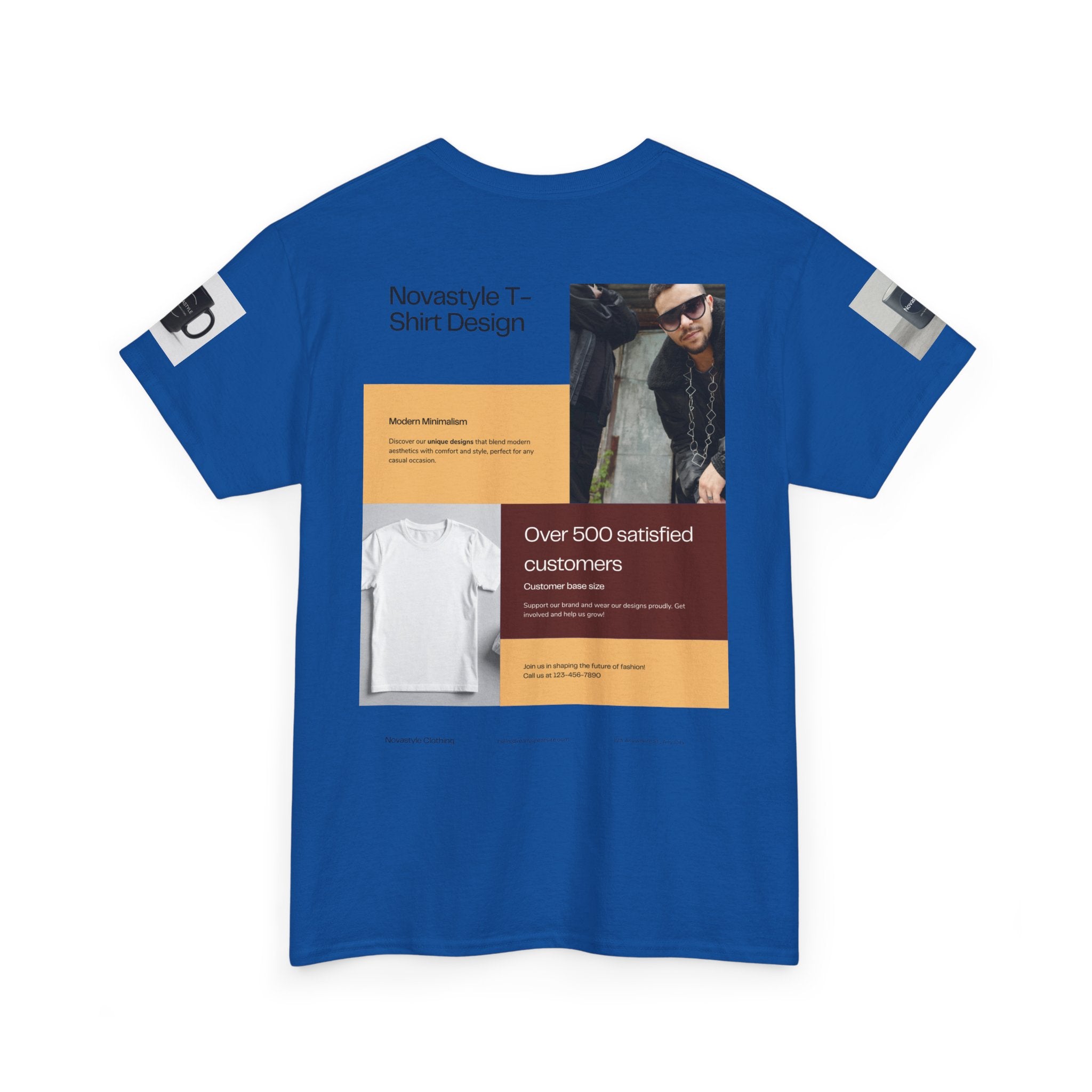 Graphic Tee — Novastyle Minimal Logo &amp; Poster Print T-Shirt