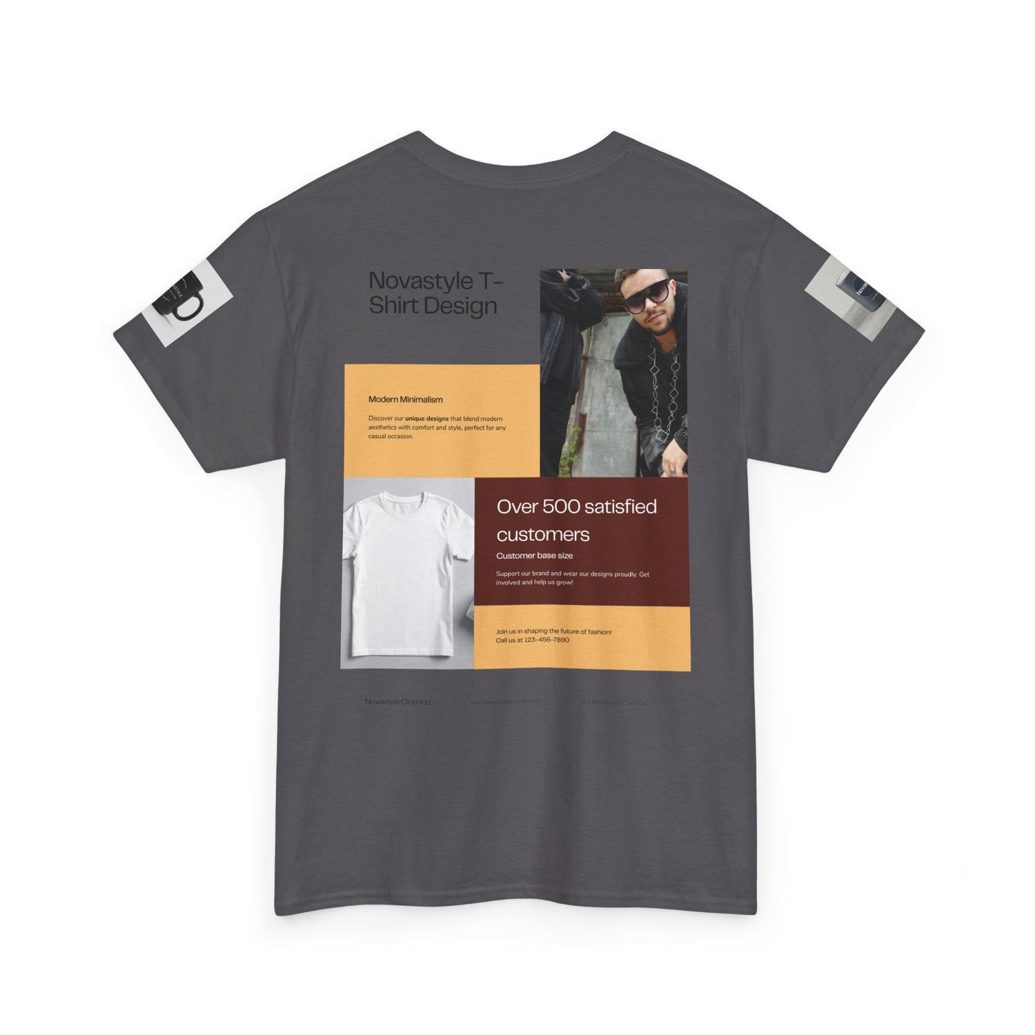 Graphic Tee — Novastyle Minimal Logo &amp; Poster Print T-Shirt