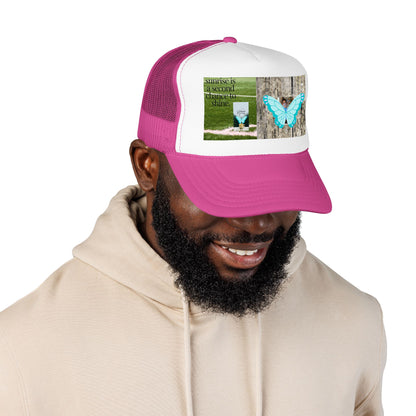 Butterfly Memorial Trucker Hat — In Loving Memory Grave Marker Cap