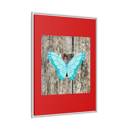 Blue Butterfly Framed Canvas Art – Matte Multi‑Color Wall Print
