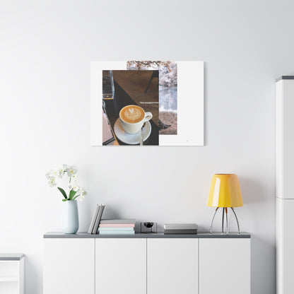 Latte &amp; Landscape Matte Canvas Wall Art — Coffee Shop Photo Collage