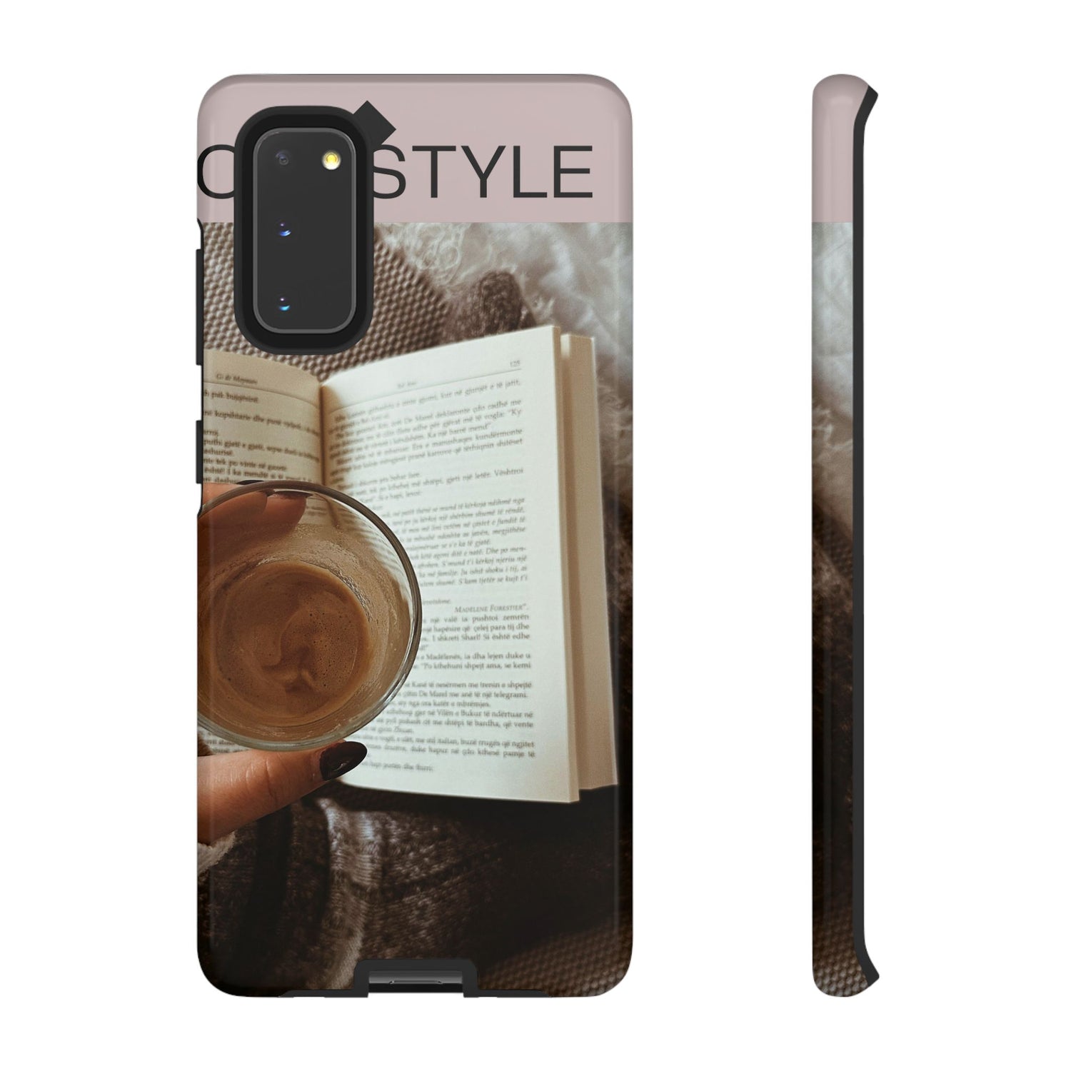 Cozy Reading Phone Case — Coffee &amp; Book Protective Cover
