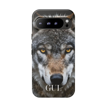 Wolf Eyes Phone Case — Fierce Wildlife iPhone Protective Case with ‘GUL’ Text