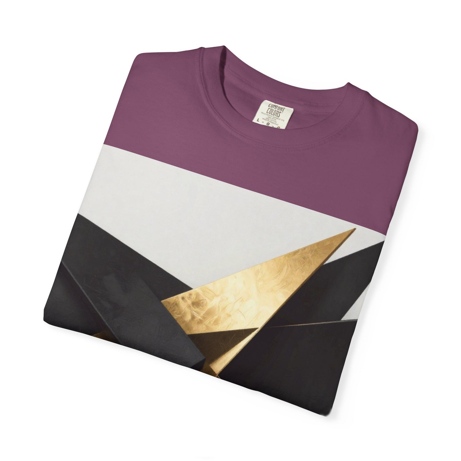 Graphic T-Shirt — Modern Gold Abstract &amp; Mountain Photo Print