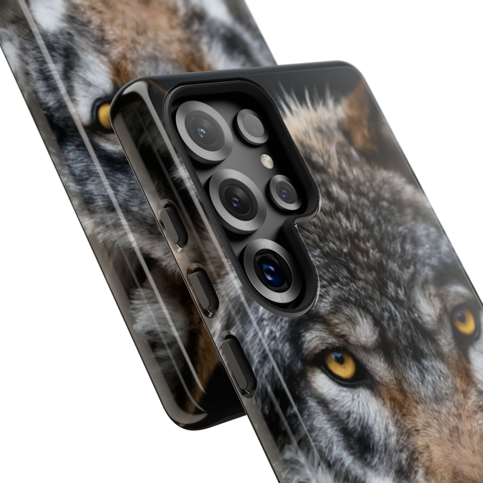 Wolf Eyes Phone Case — Fierce Wildlife iPhone Protective Case with ‘GUL’ Text