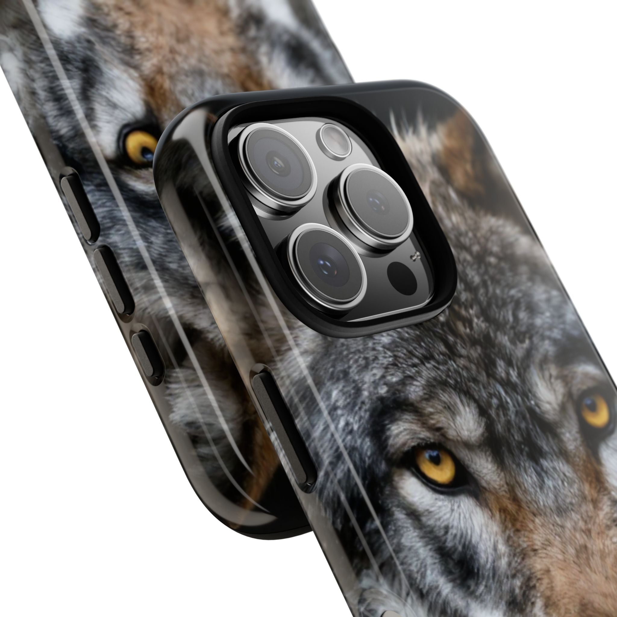 Wolf Eyes Phone Case — Fierce Wildlife iPhone Protective Case with ‘GUL’ Text