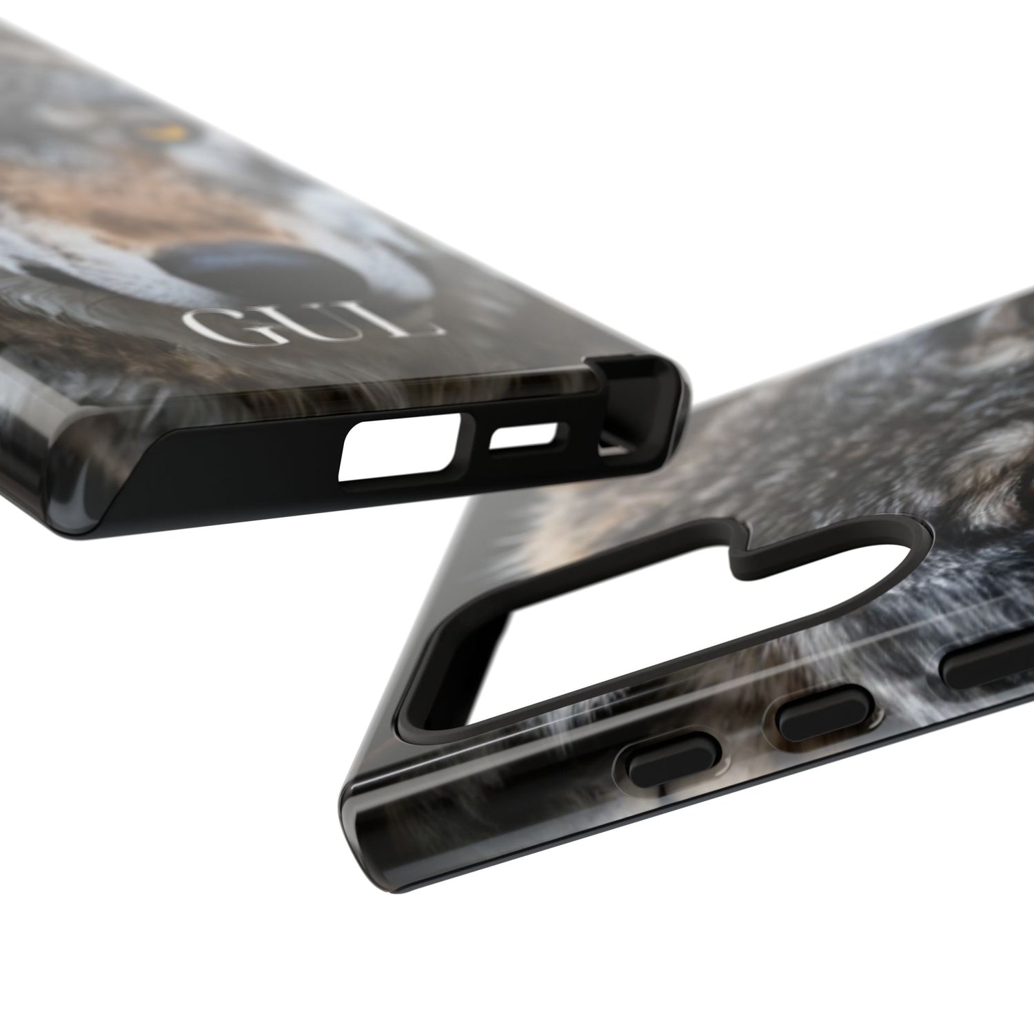 Wolf Eyes Phone Case — Fierce Wildlife iPhone Protective Case with ‘GUL’ Text