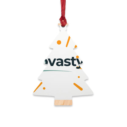 Bell-Shaped Wooden Ornament — Minimal Logo &amp; Illustration Holiday Decoration