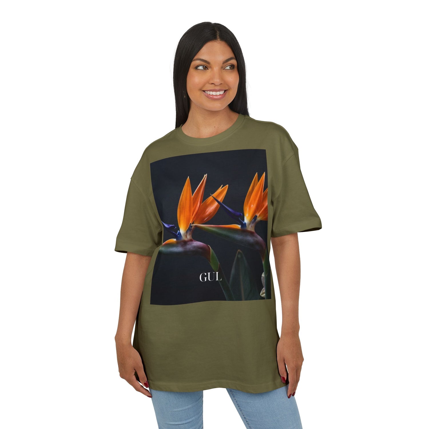 Floral &amp; Nightscape Graphic Tee — Bird of Paradise Photo Print