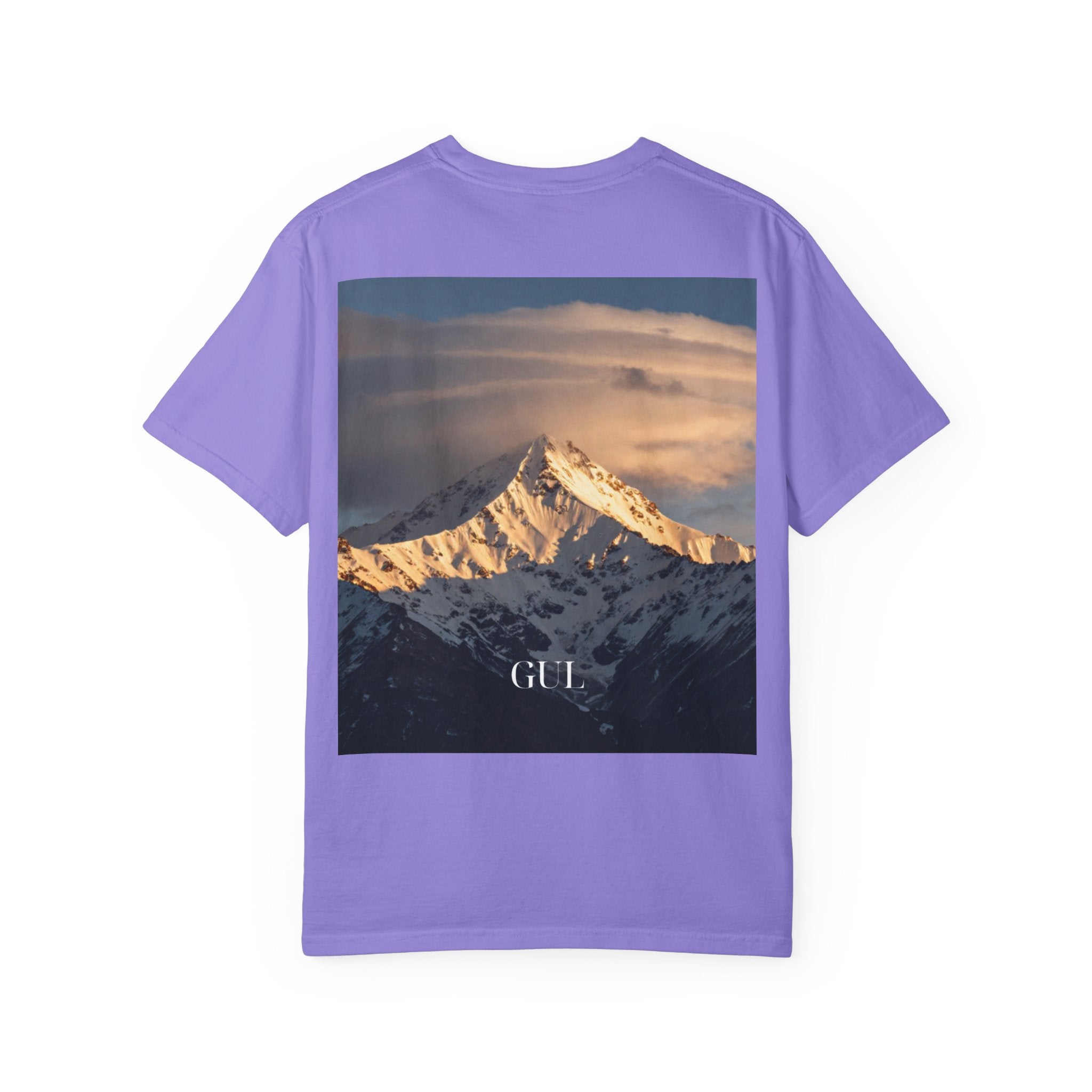 Graphic T-Shirt — Modern Gold Abstract &amp; Mountain Photo Print