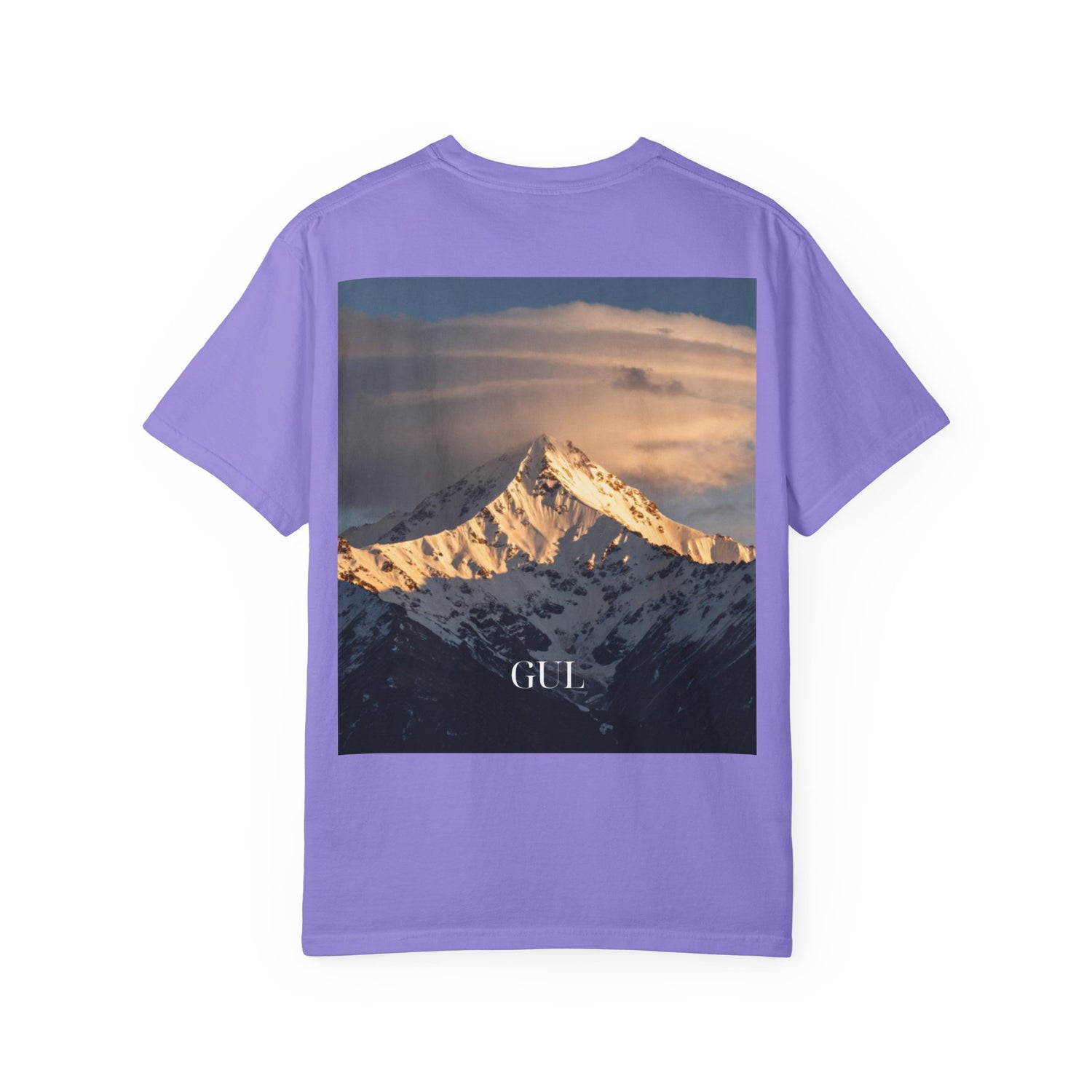 Graphic T-Shirt — Modern Gold Abstract &amp; Mountain Photo Print