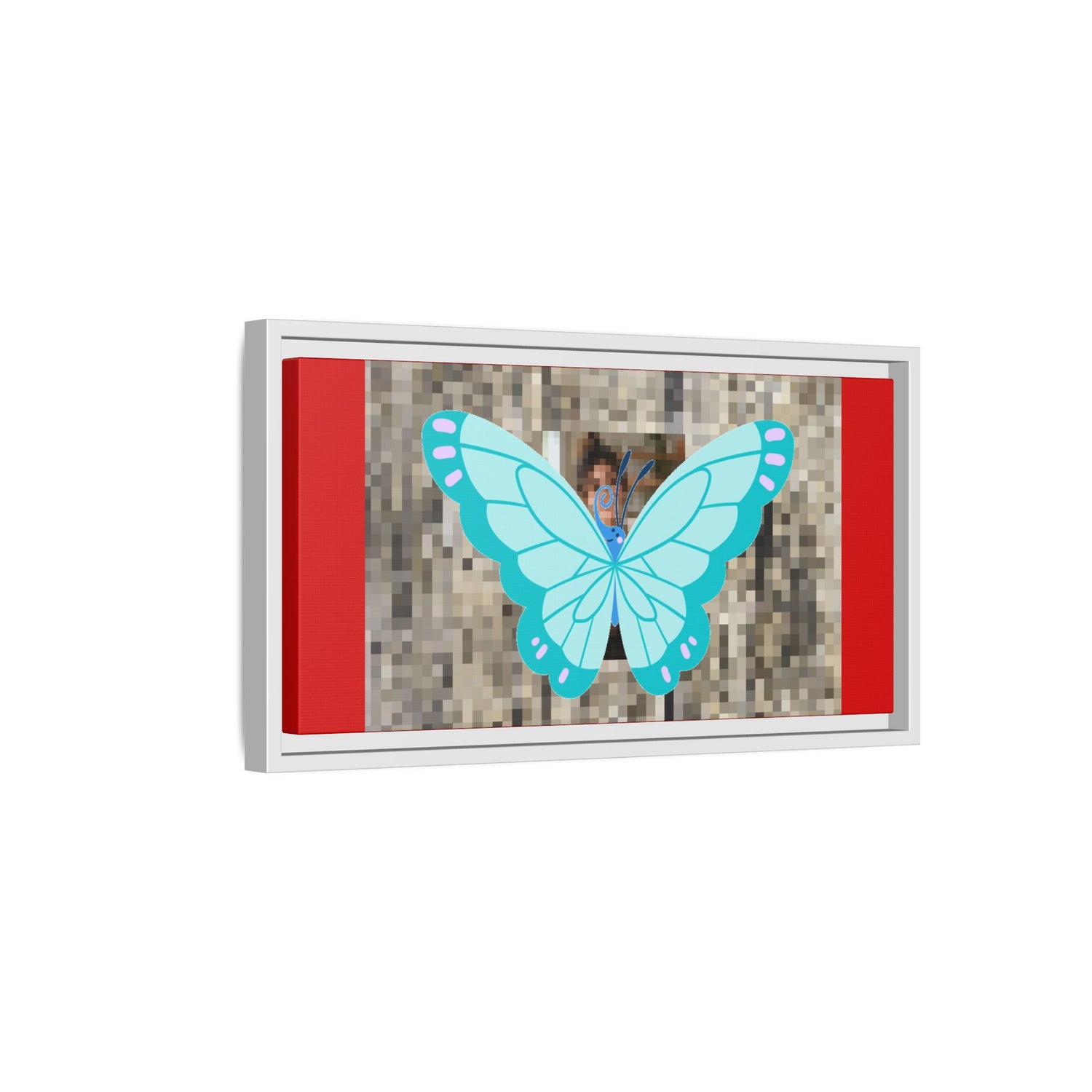 Blue Butterfly Framed Canvas Art – Matte Multi‑Color Wall Print