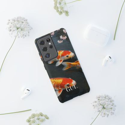 Koi Fish Tough Phone Case — Floral Pond Design
