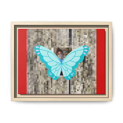 Blue Butterfly Framed Canvas Art – Matte Multi‑Color Wall Print