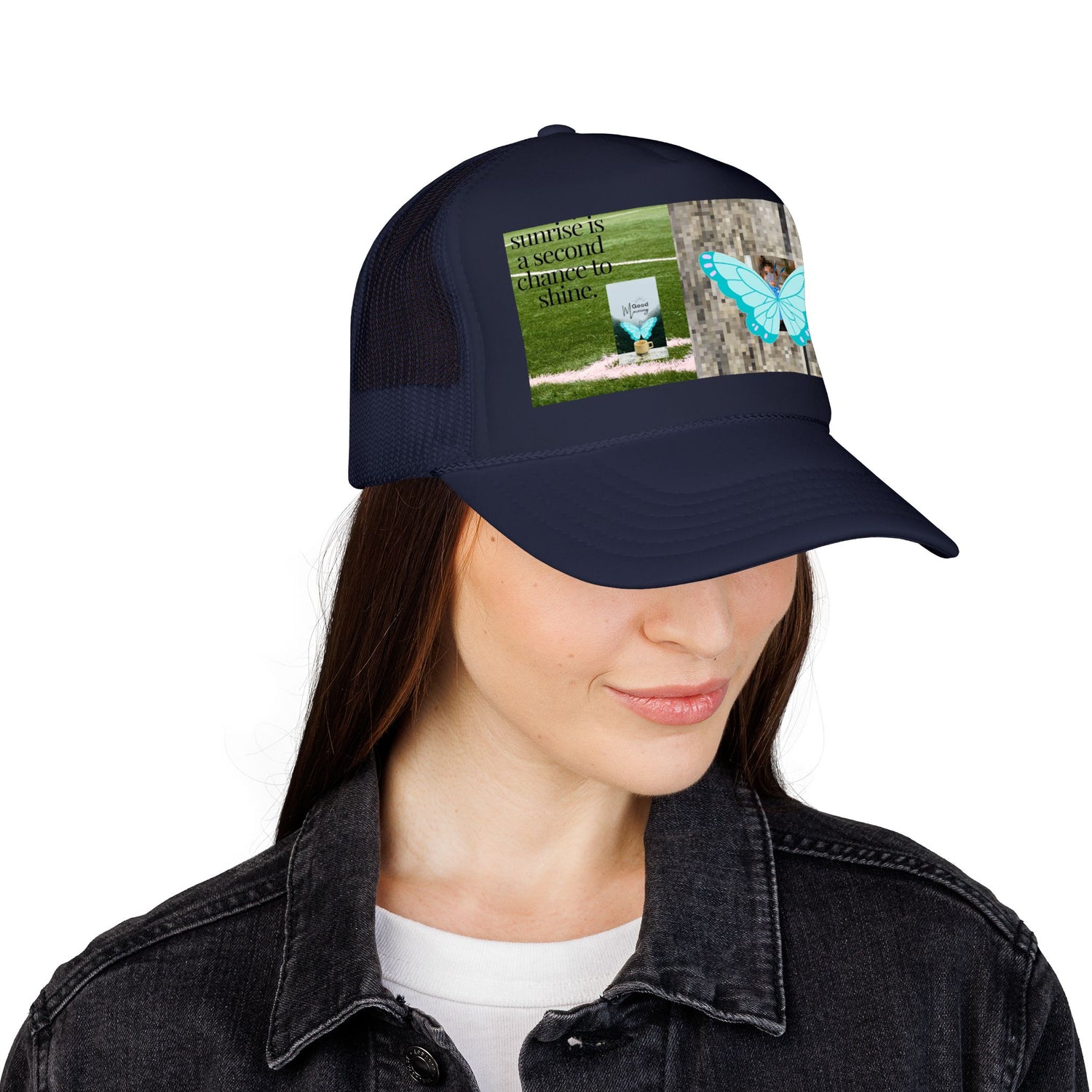 Butterfly Memorial Trucker Hat — In Loving Memory Grave Marker Cap