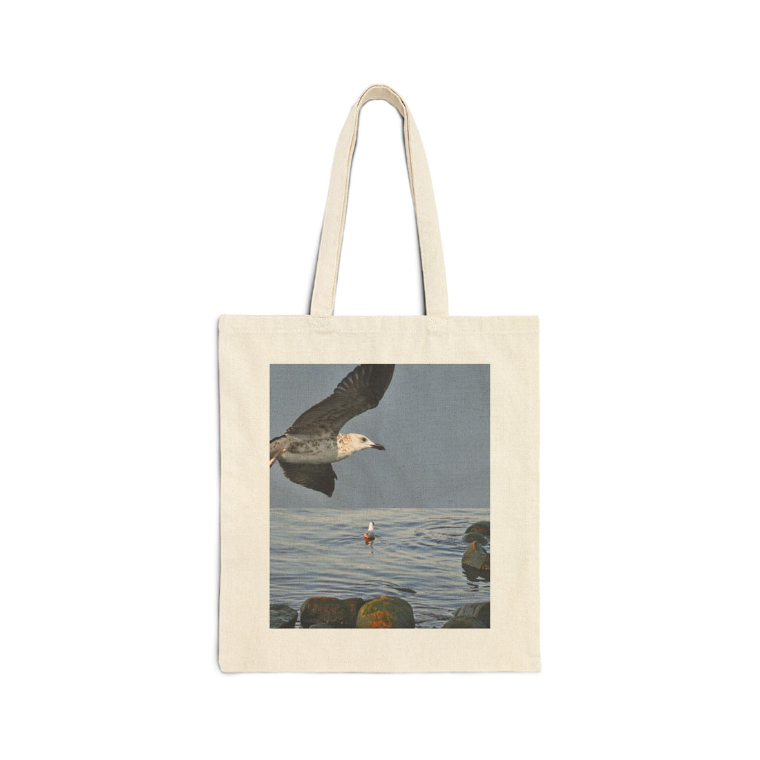 Custom Design Tote Bag | Seaside Gull & Sunlit Poppies Art Print