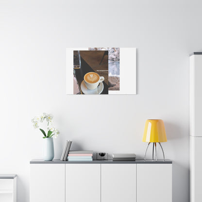 Latte &amp; Landscape Matte Canvas Wall Art — Coffee Shop Photo Collage
