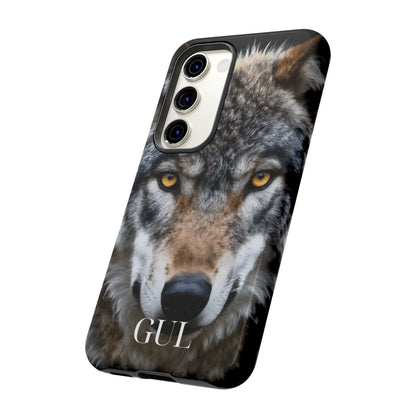 Wolf Eyes Phone Case — Fierce Wildlife iPhone Protective Case with ‘GUL’ Text