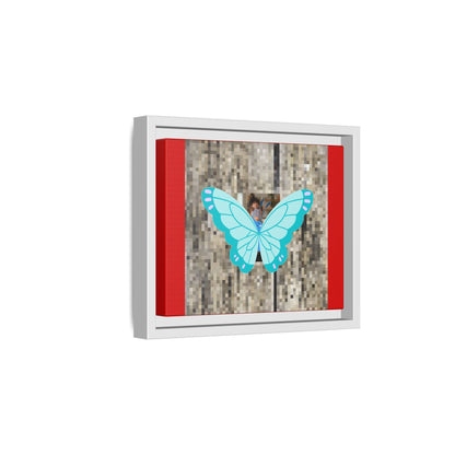 Blue Butterfly Framed Canvas Art – Matte Multi‑Color Wall Print