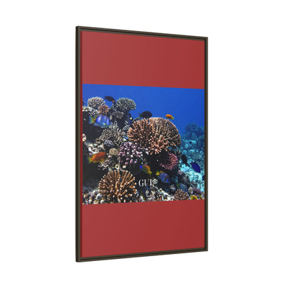 Framed Coral Reef Matte Canvas Wall Art — Tropical Ocean Photography Print
