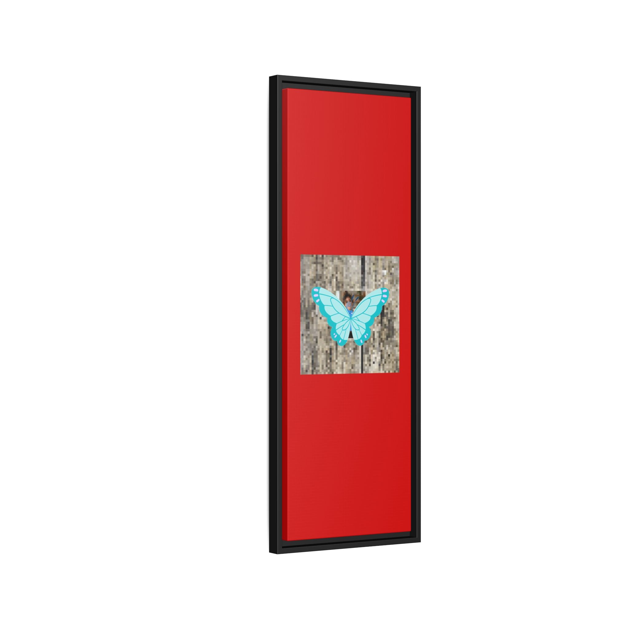 Blue Butterfly Framed Canvas Art – Matte Multi‑Color Wall Print