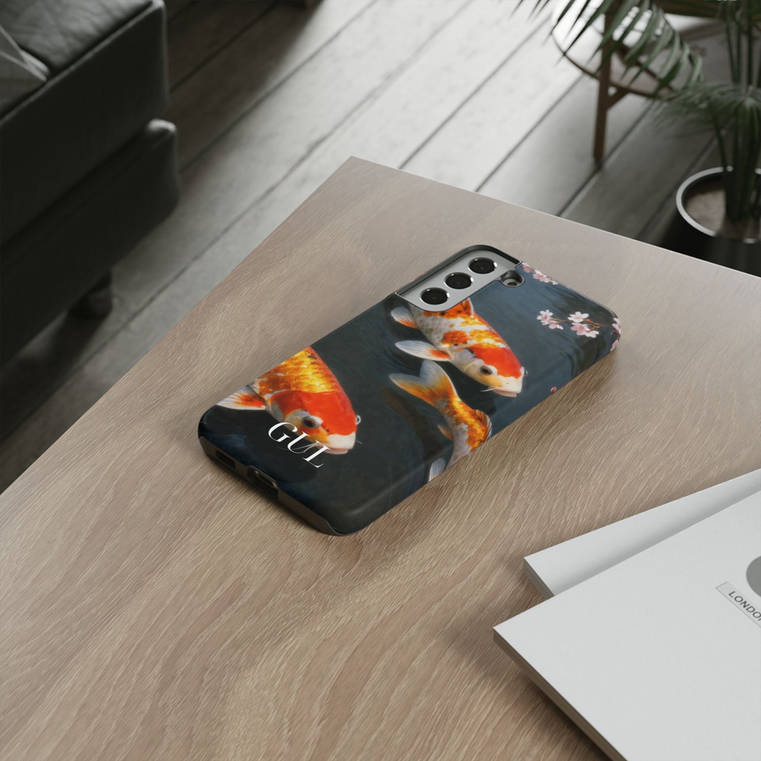 Koi Fish Tough Phone Case — Floral Pond Design