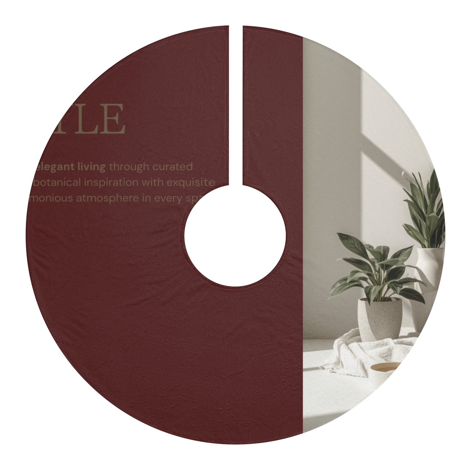 Classic Burgundy Christmas Tree Skirt – Solid Holiday Tree Mat