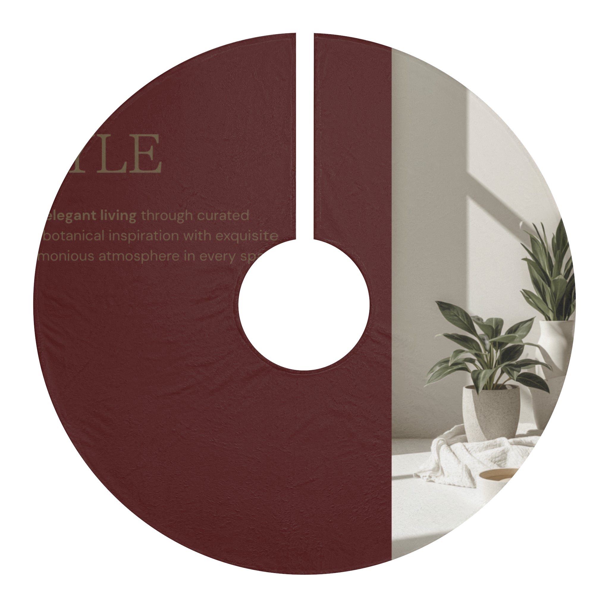 Classic Burgundy Christmas Tree Skirt – Solid Holiday Tree Mat